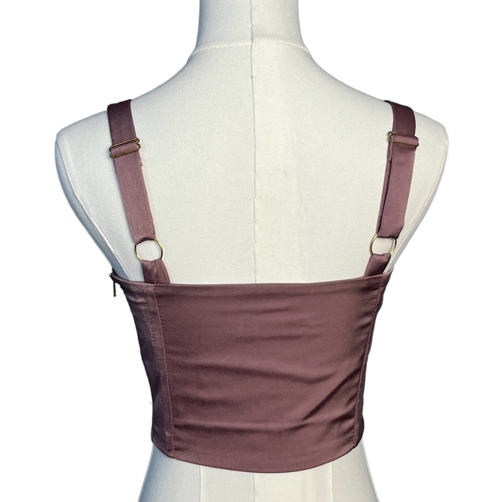 Meshki Rose Satin Lace Bustier Top Size S - Picture 2 of 6
